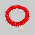 Rhinestone hair tie - bracelet in fire red