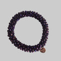 Rhinestone hair tie - bracelet in purple