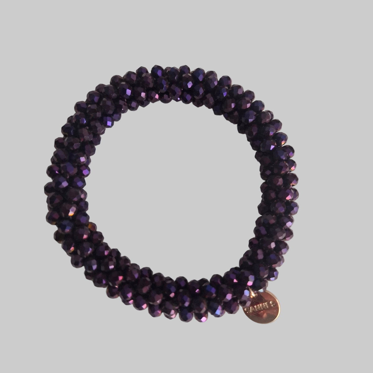 Rhinestone hair tie - bracelet in purple