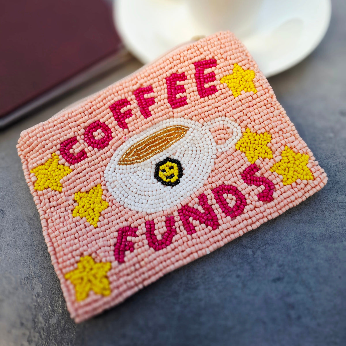 Coffee Funds Geldbörse mit Perlen