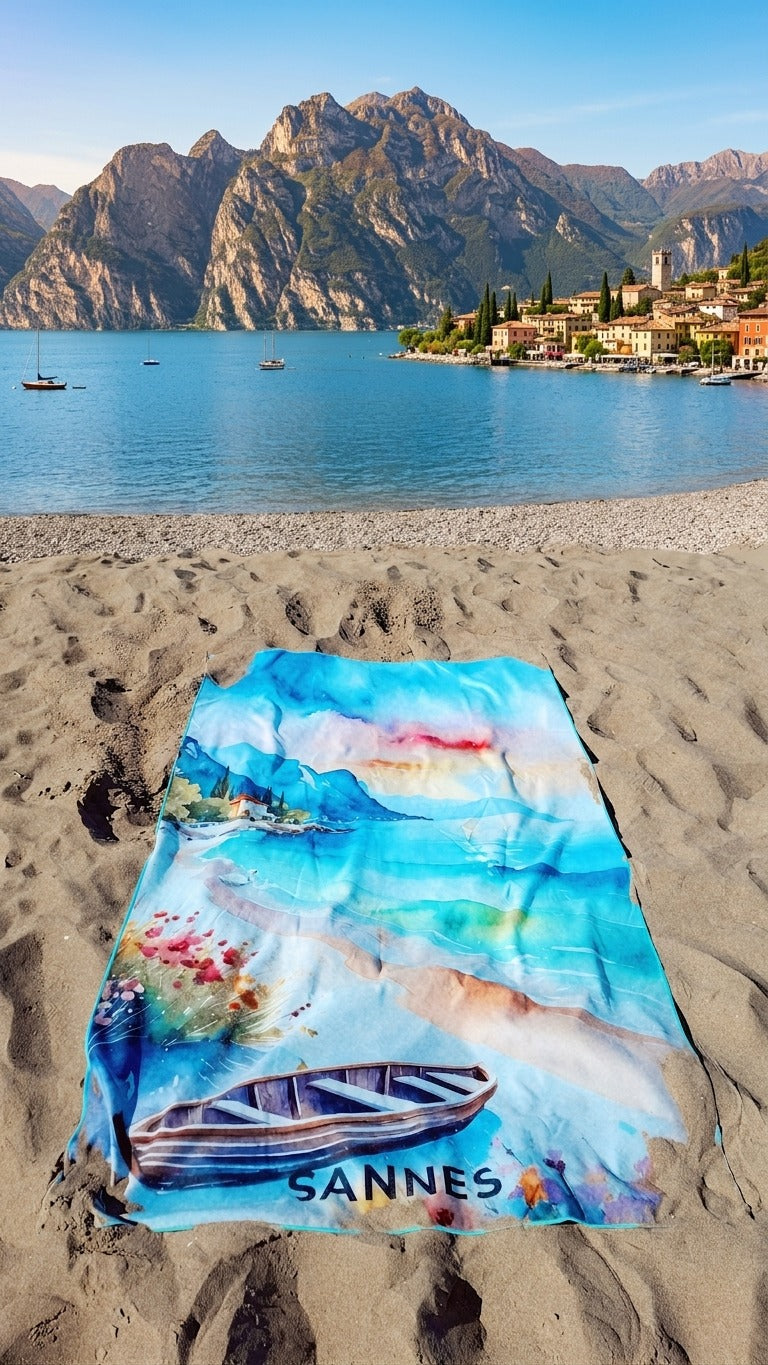 SANNES Gardasee Strandtuch telo Lago di Garda
