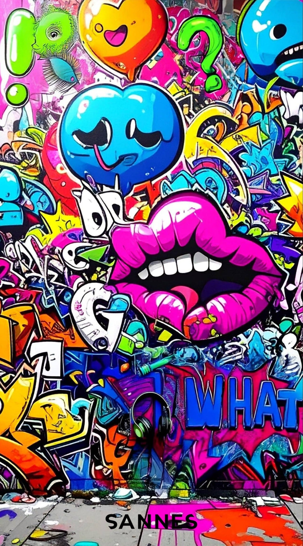 SANNES Graffiti Strandtuch