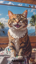 Saunatuch Katze in Therme