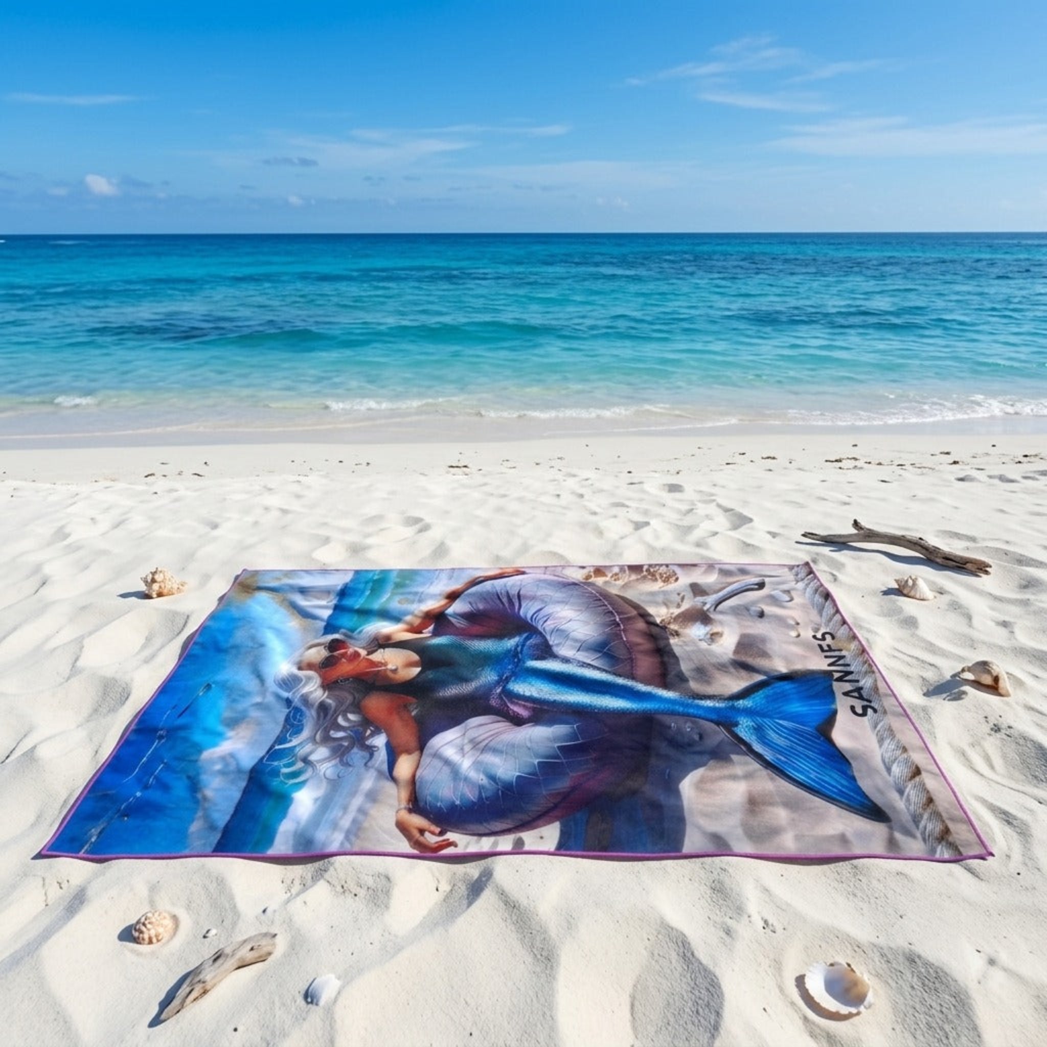 SANNES Strandtuch Mermaid Meerjungfrau Lady