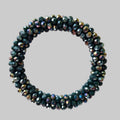SANNES Strasshaarband Strassarmband Olivgrün