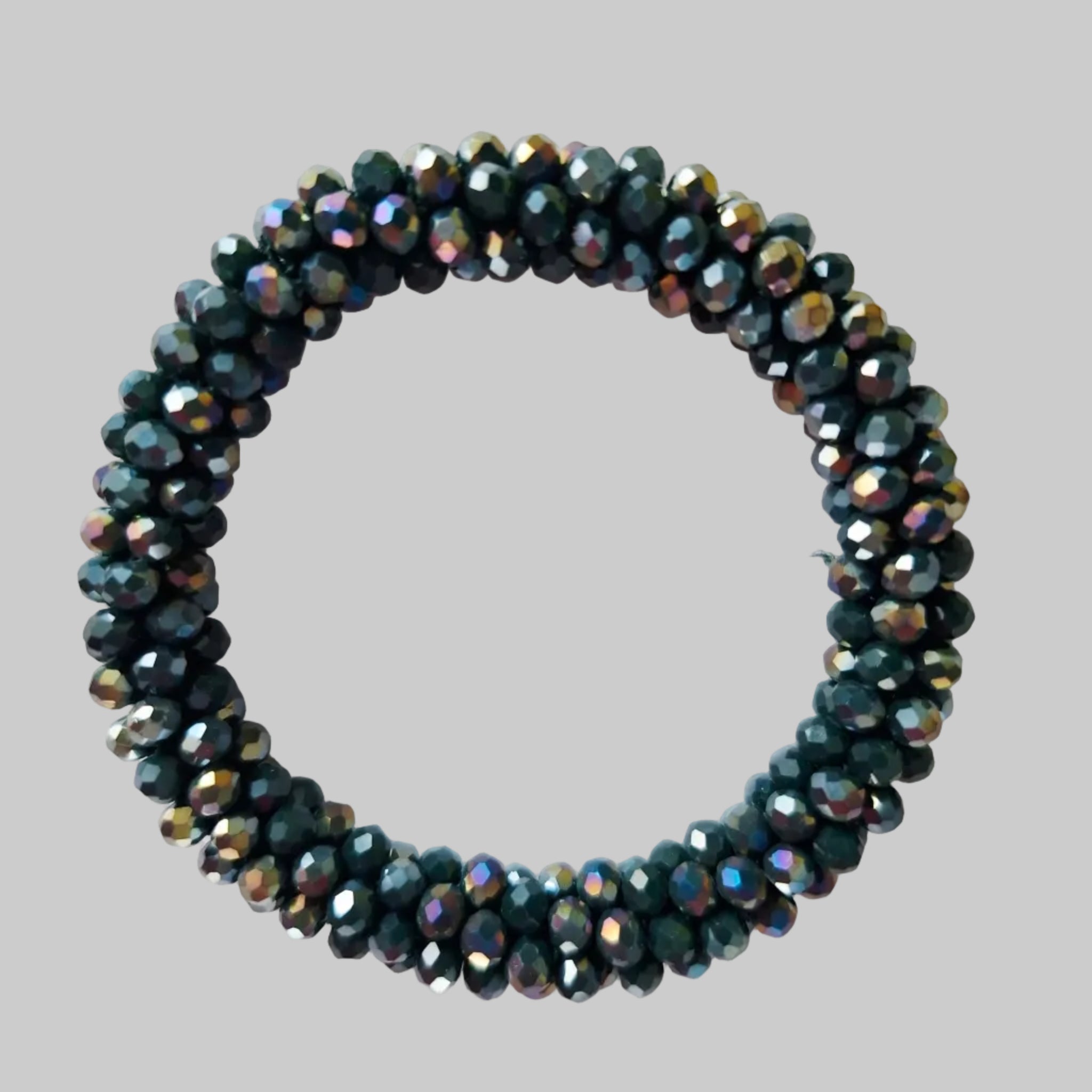 SANNES Strasshaarband Strassarmband Olivgrün