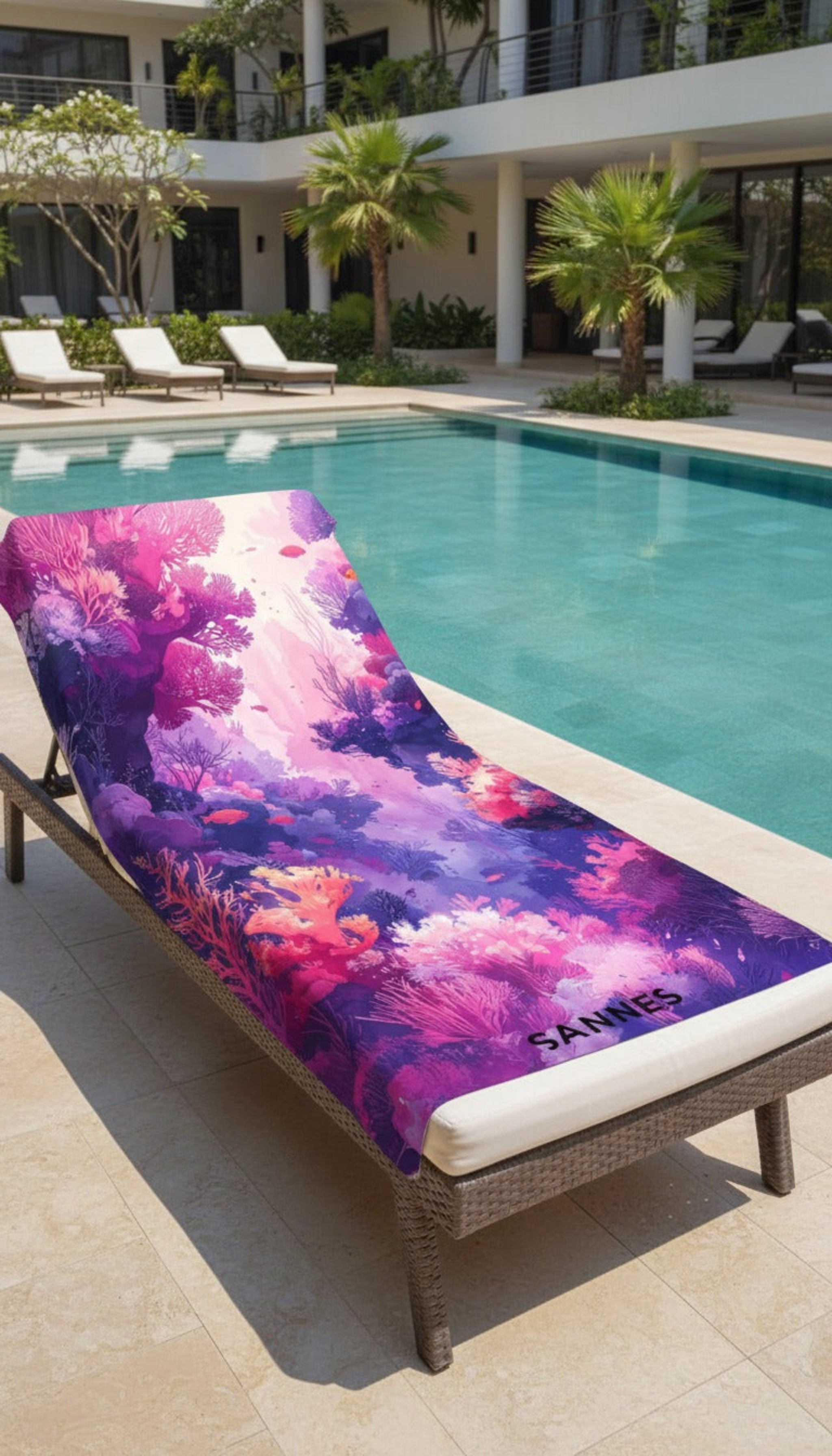 SANNES Strandtuch Pink Sea telo mare