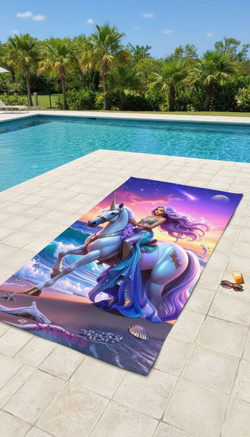 SANNES Einhorn Strandtuch Telo unicorno