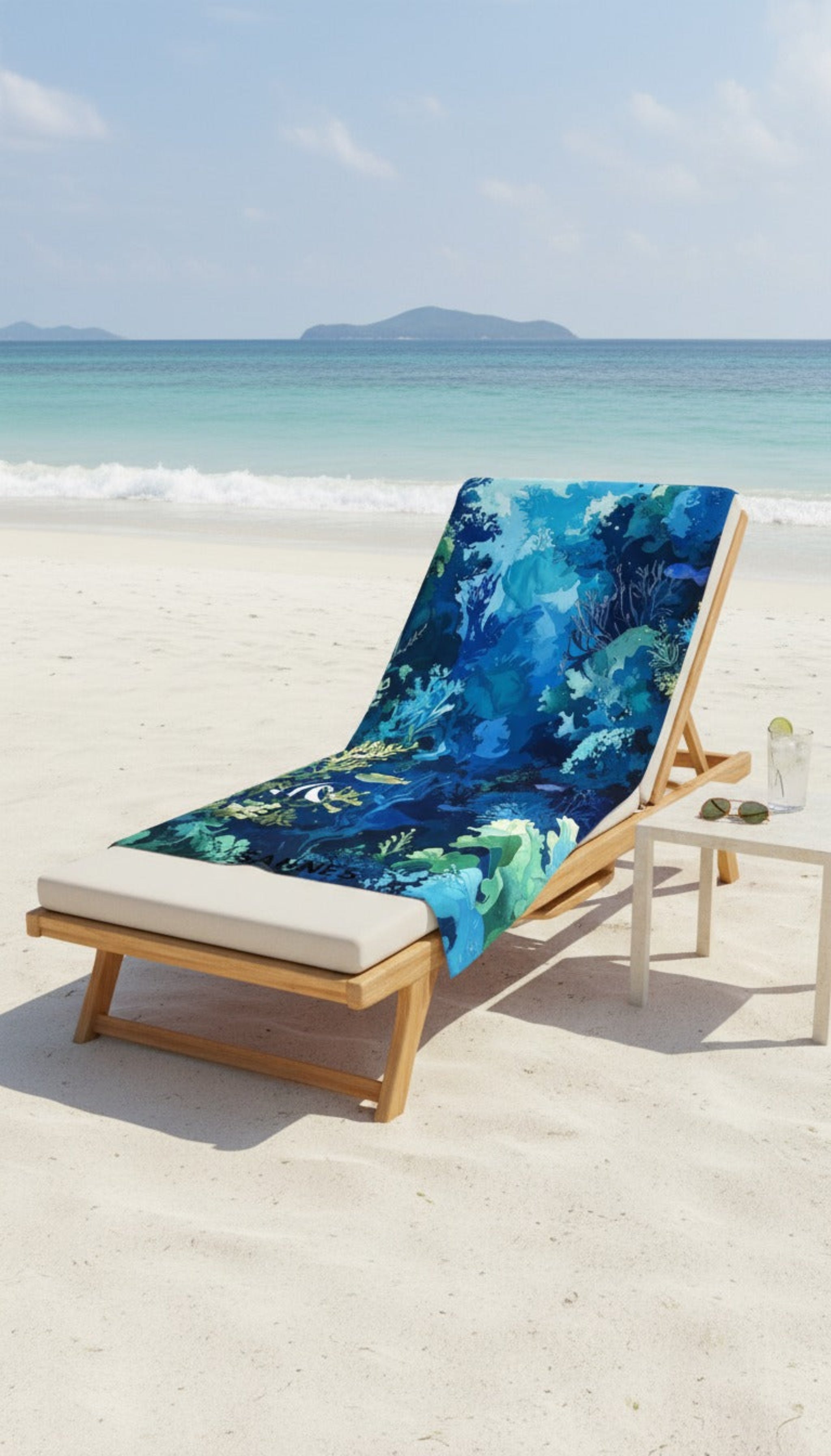 SANNES Strandtuch Blue Sea telo mare