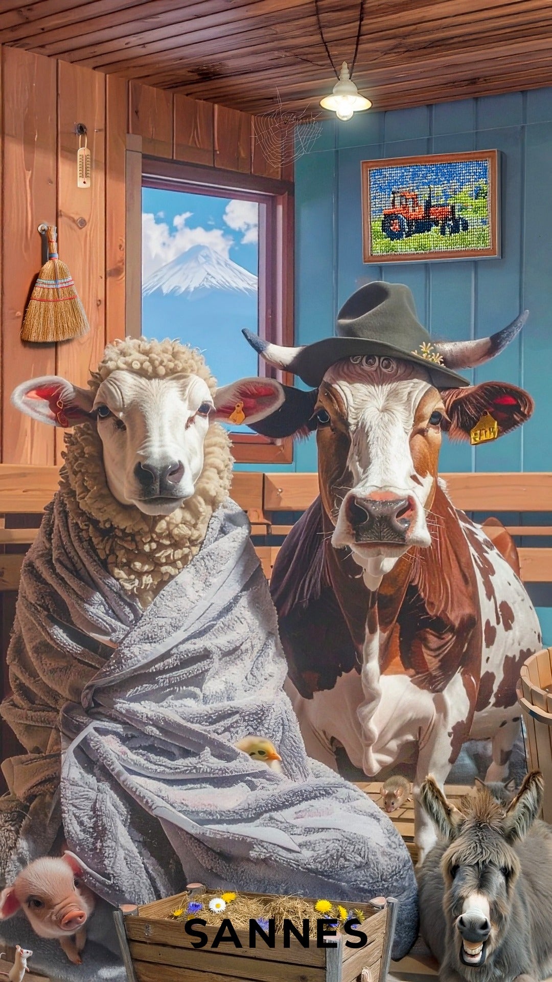 Saunatuch Südtirol Tiere