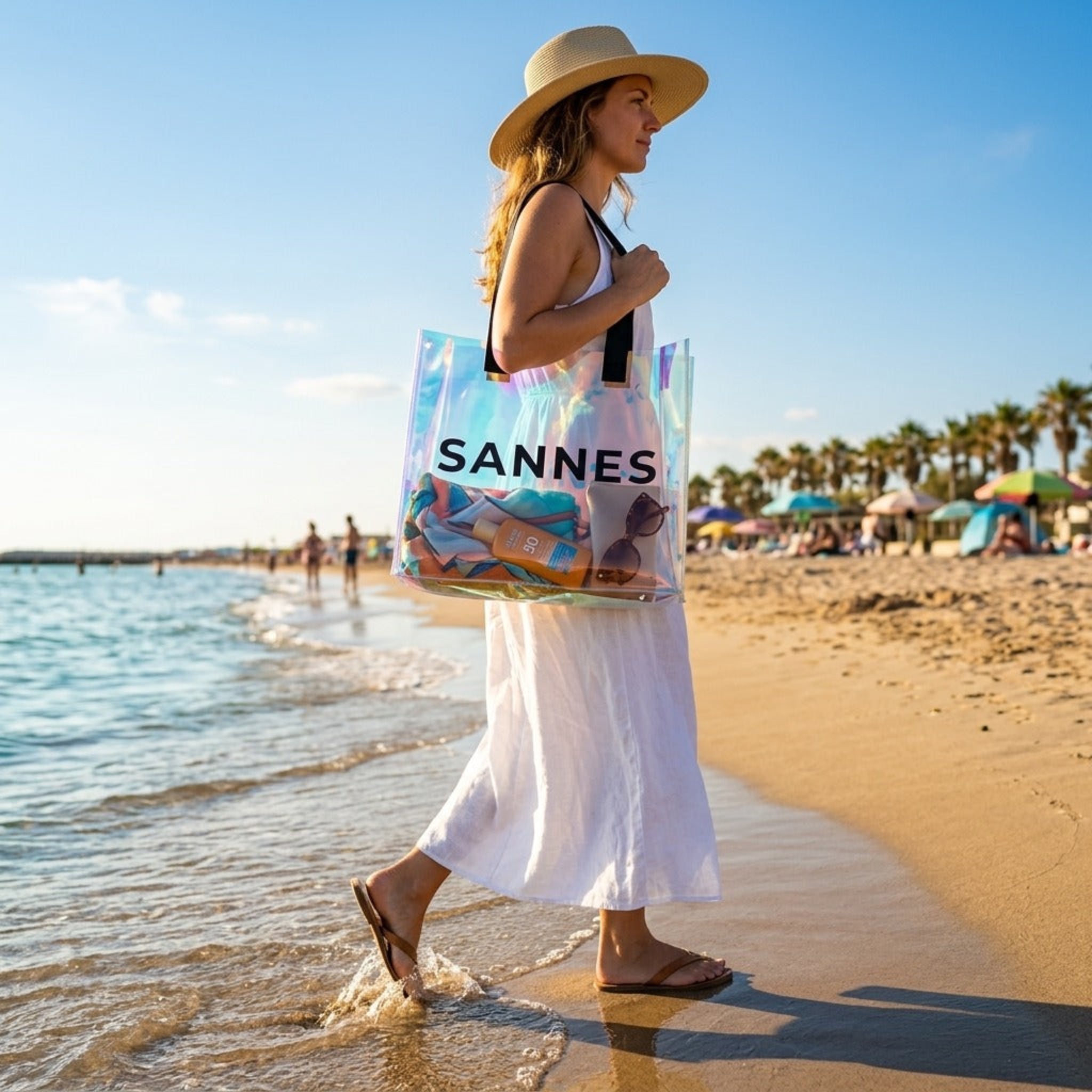SANNES Strandtasche transparent