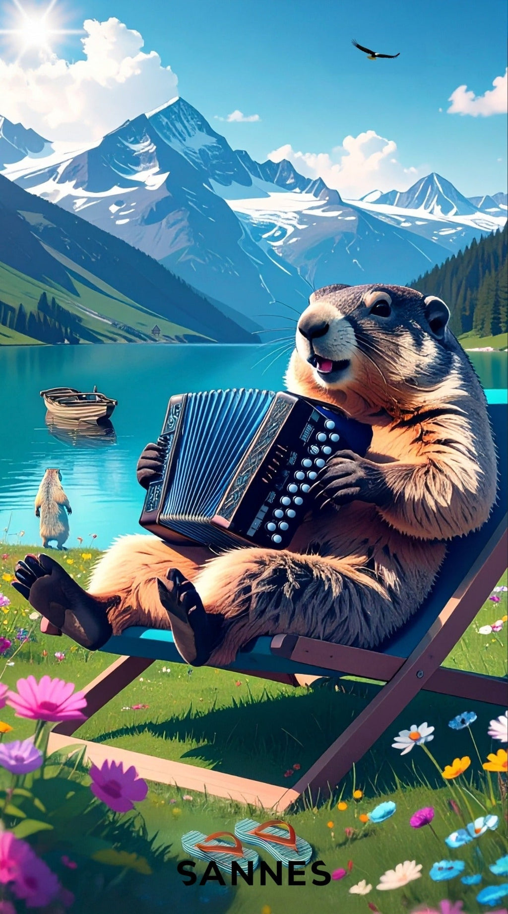 SANNES Strandtuch mit Murmeltier
