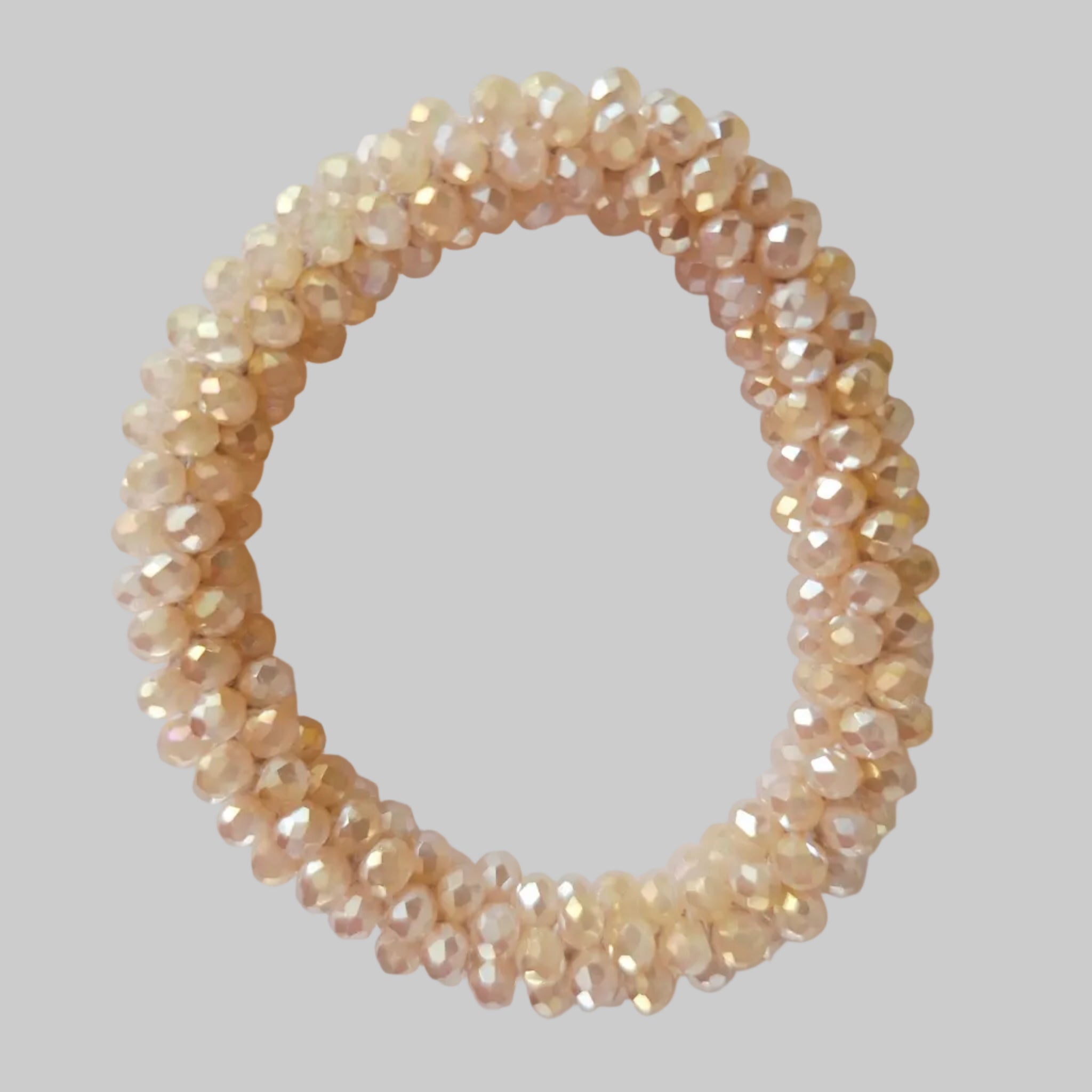 SANNES Strasshaarband Strassarmband Grün Beige