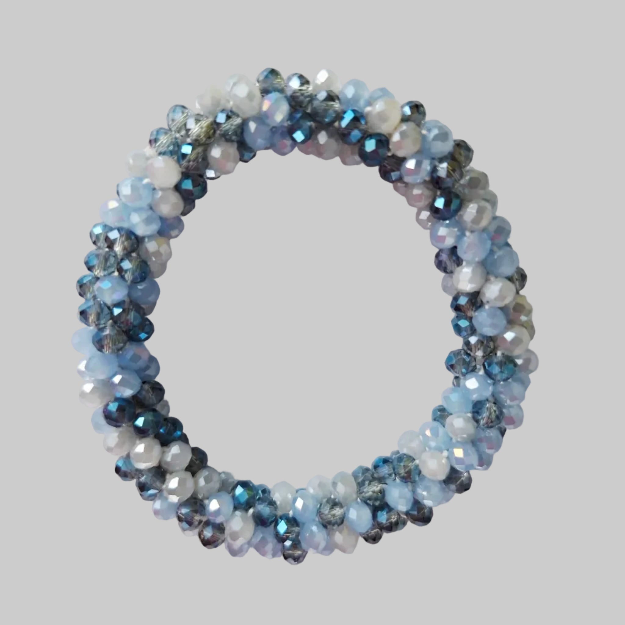 SANNES Strasshaarband Strassarmband Blau Grau Mix