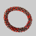 SANNES Strasshaarband Strassarmband Koralle Bronze