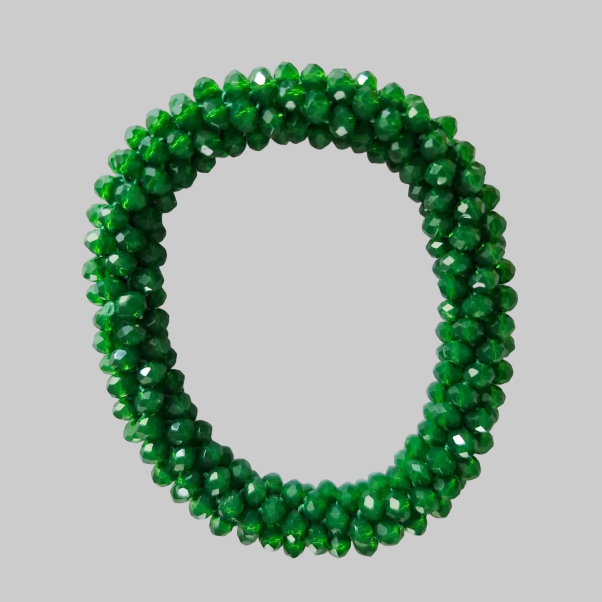 SANNES Strasshaarband Strassarmband Dunkelgrün