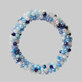 SANNES Strasshaarband Strassarmband Blau Weiß Mix