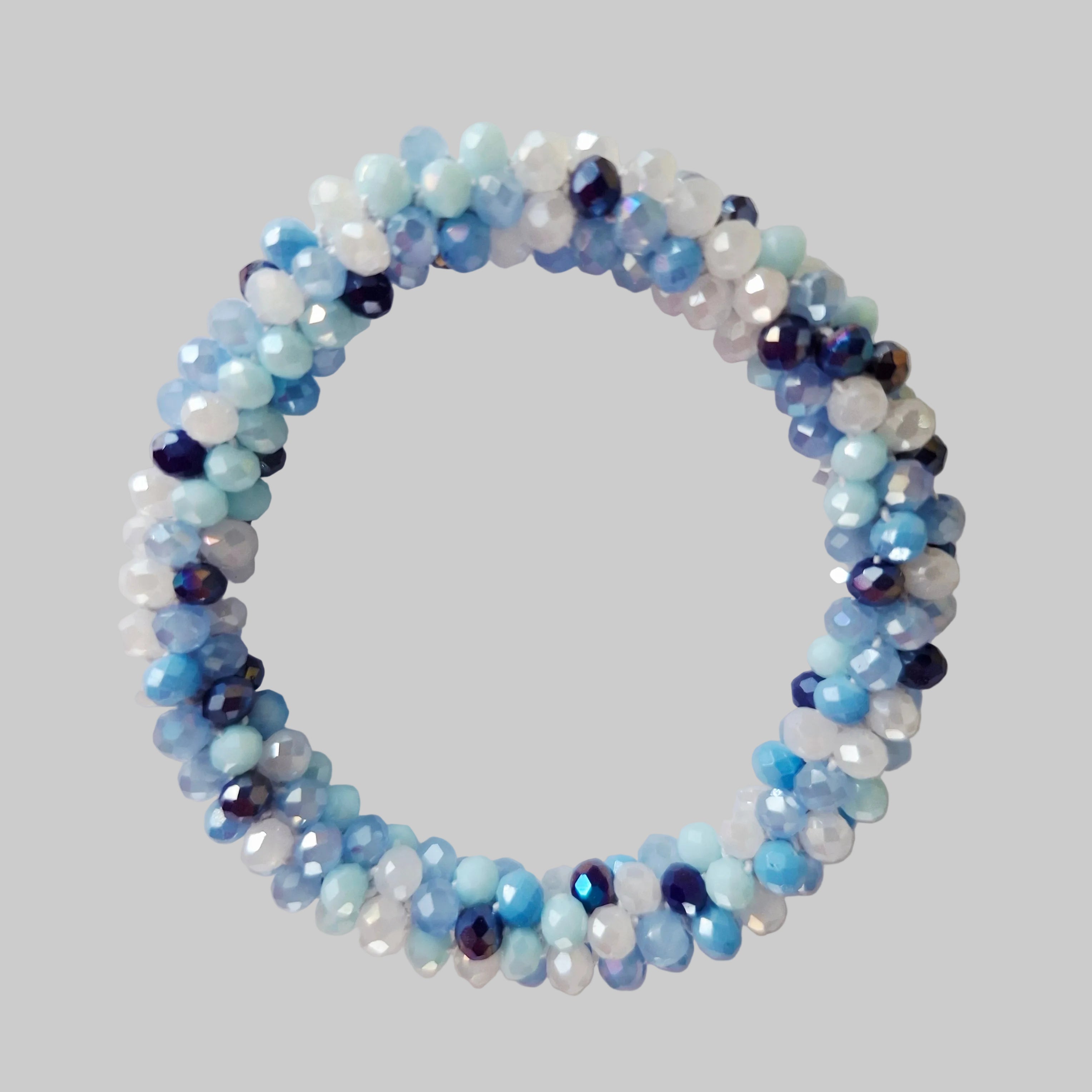 SANNES Strasshaarband Strassarmband Blau Weiß Mix