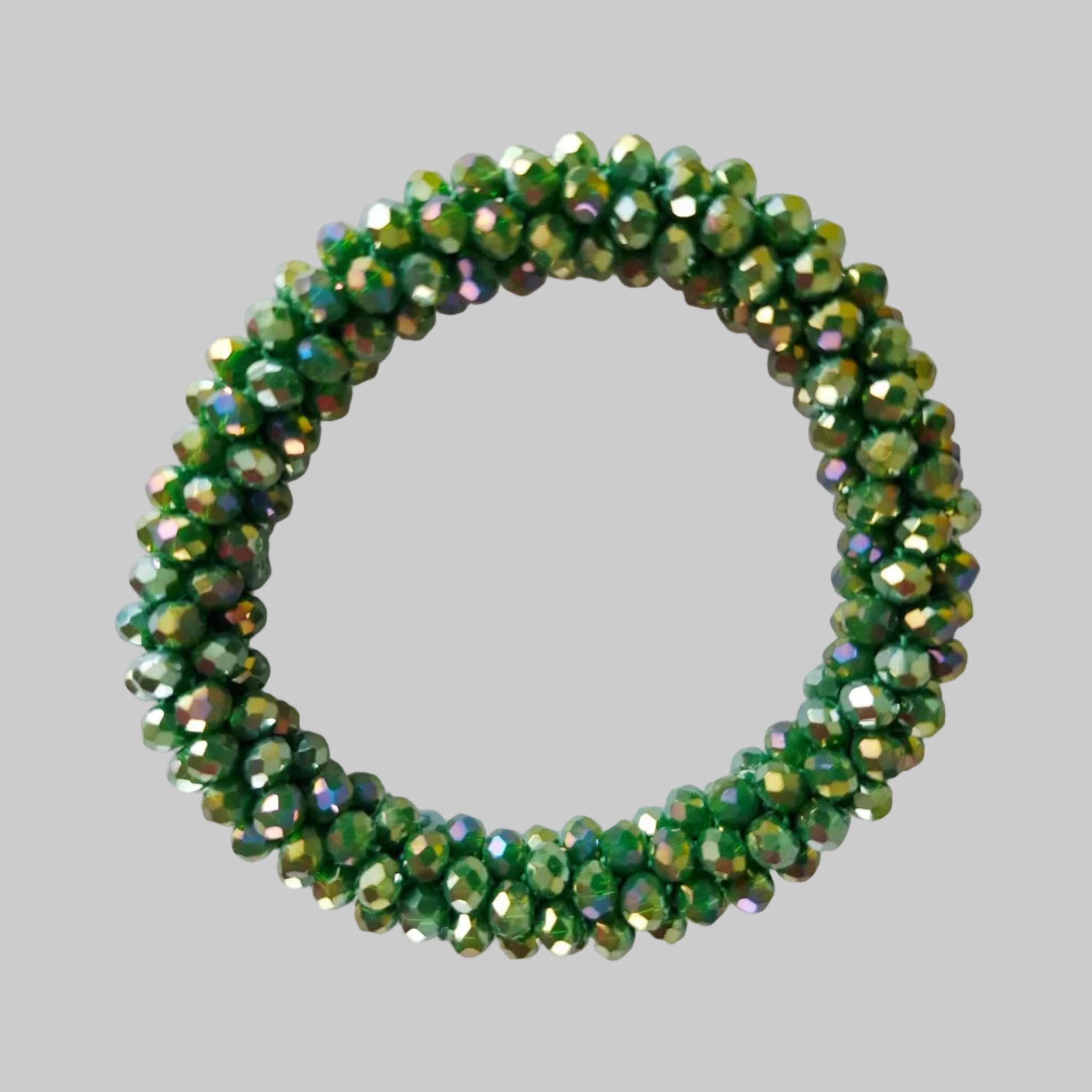 SANNES Strasshaarband Strassarmband Moosgrün