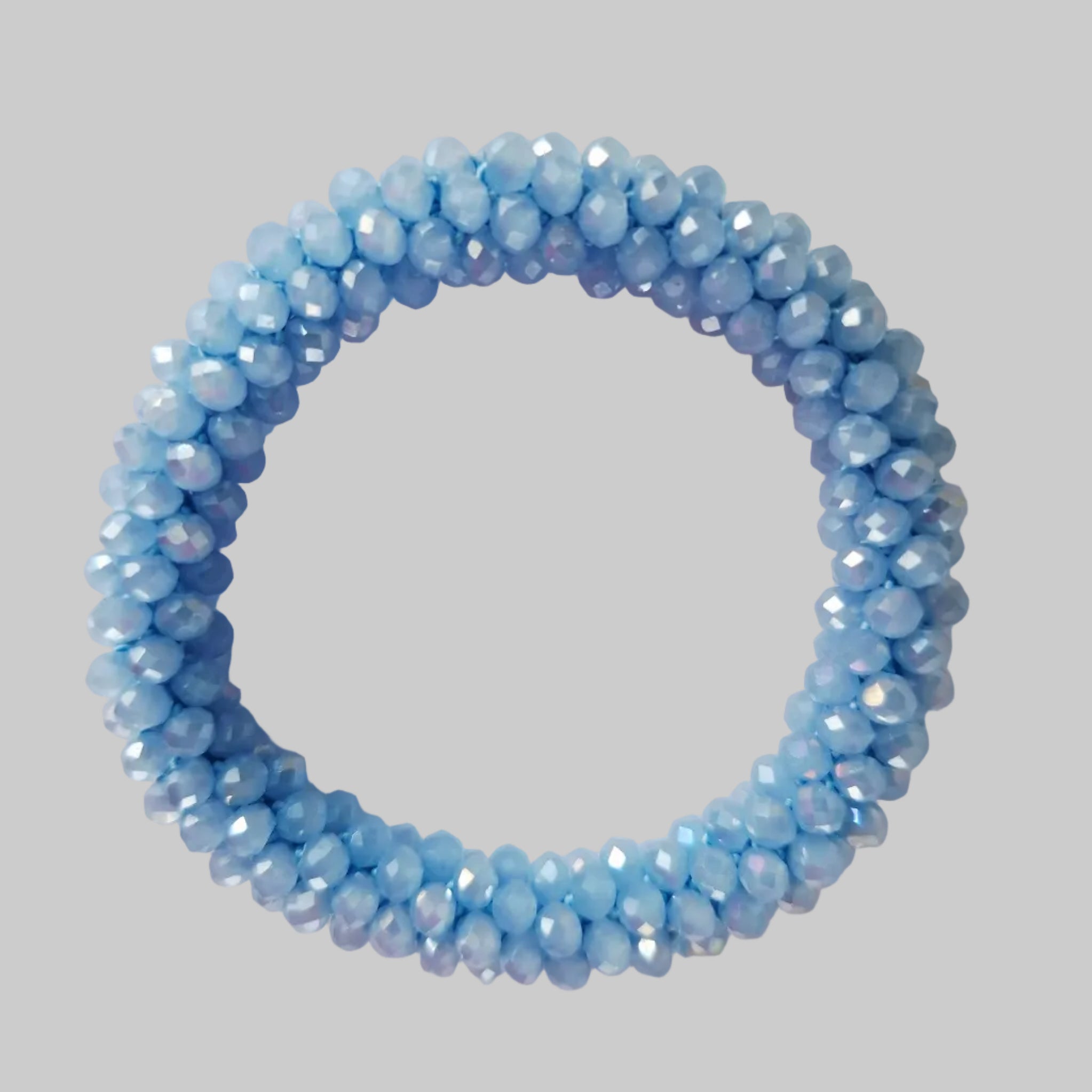 SANNES Strasshaarband Strassarmband Pastellblau