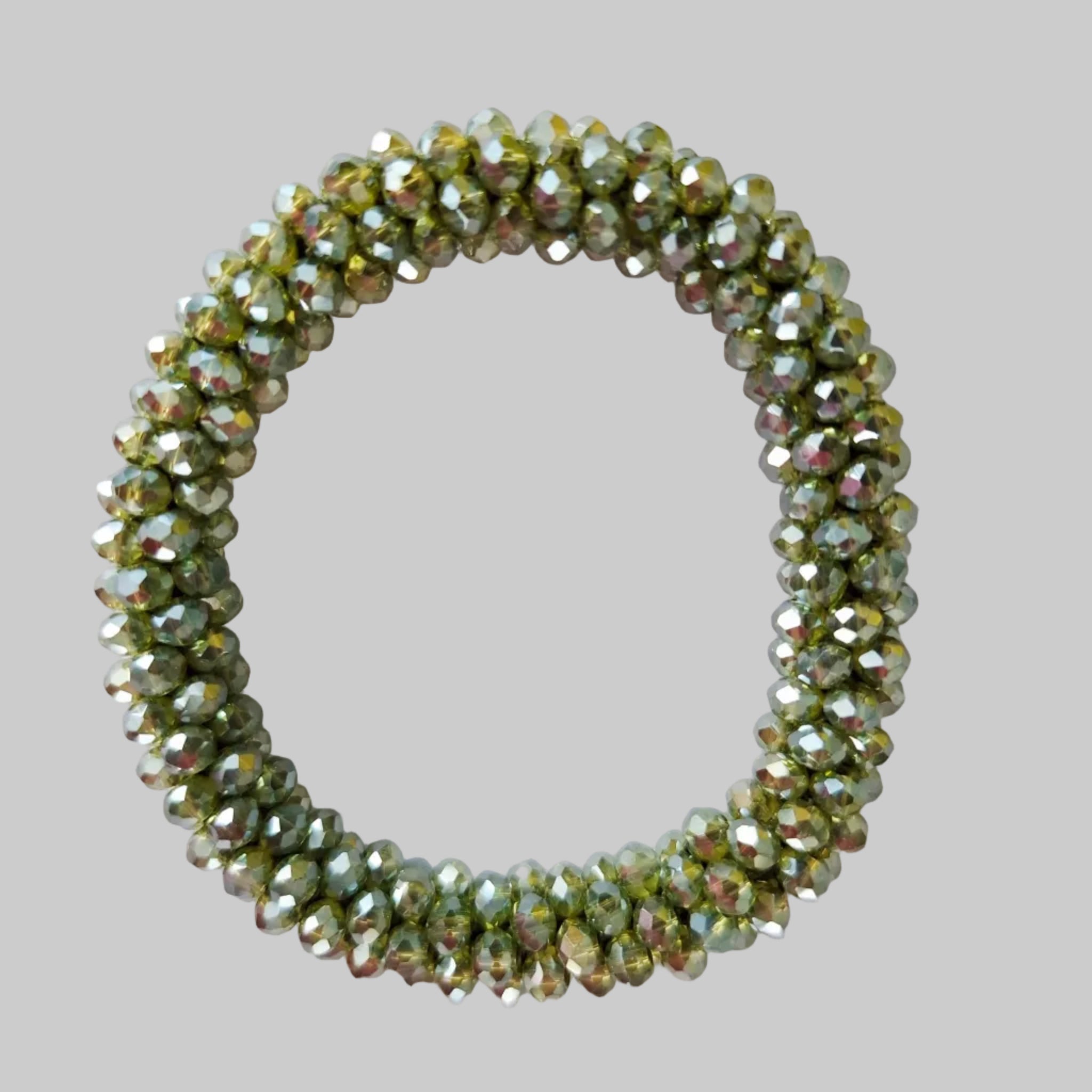 SANNES Strasshaarband Strassarmband Schilfgrün