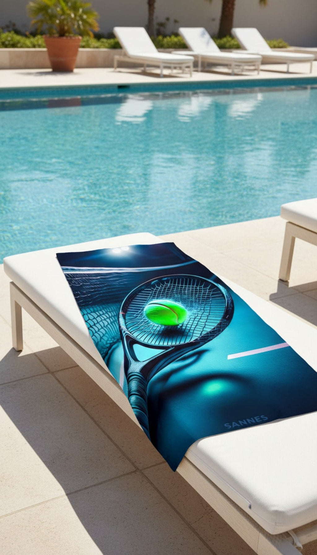 SANNES Telo Tennis Strandtuch
