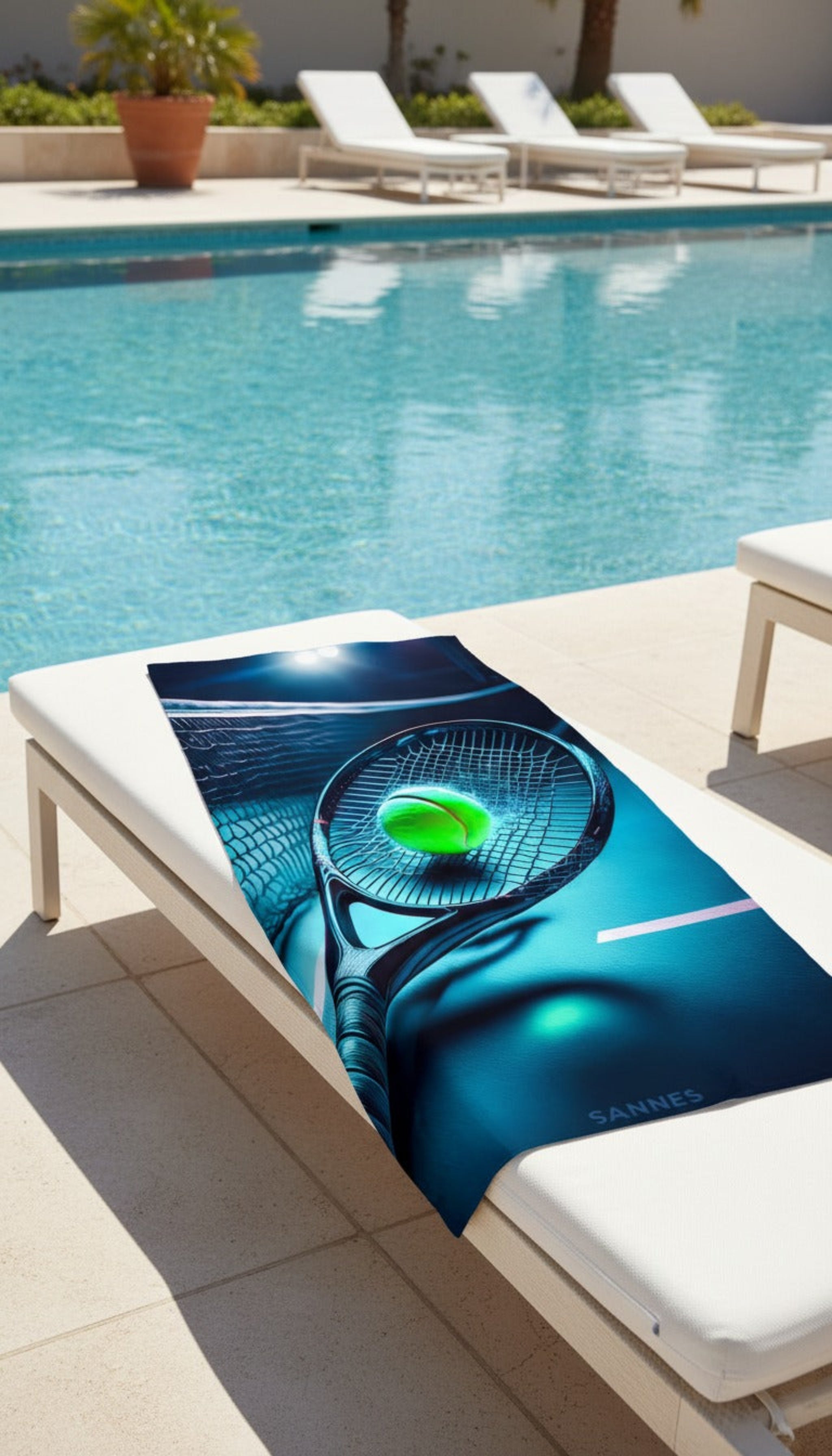 SANNES Telo Tennis Strandtuch