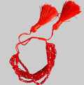 Rotes Sannes Armband mit Perlen