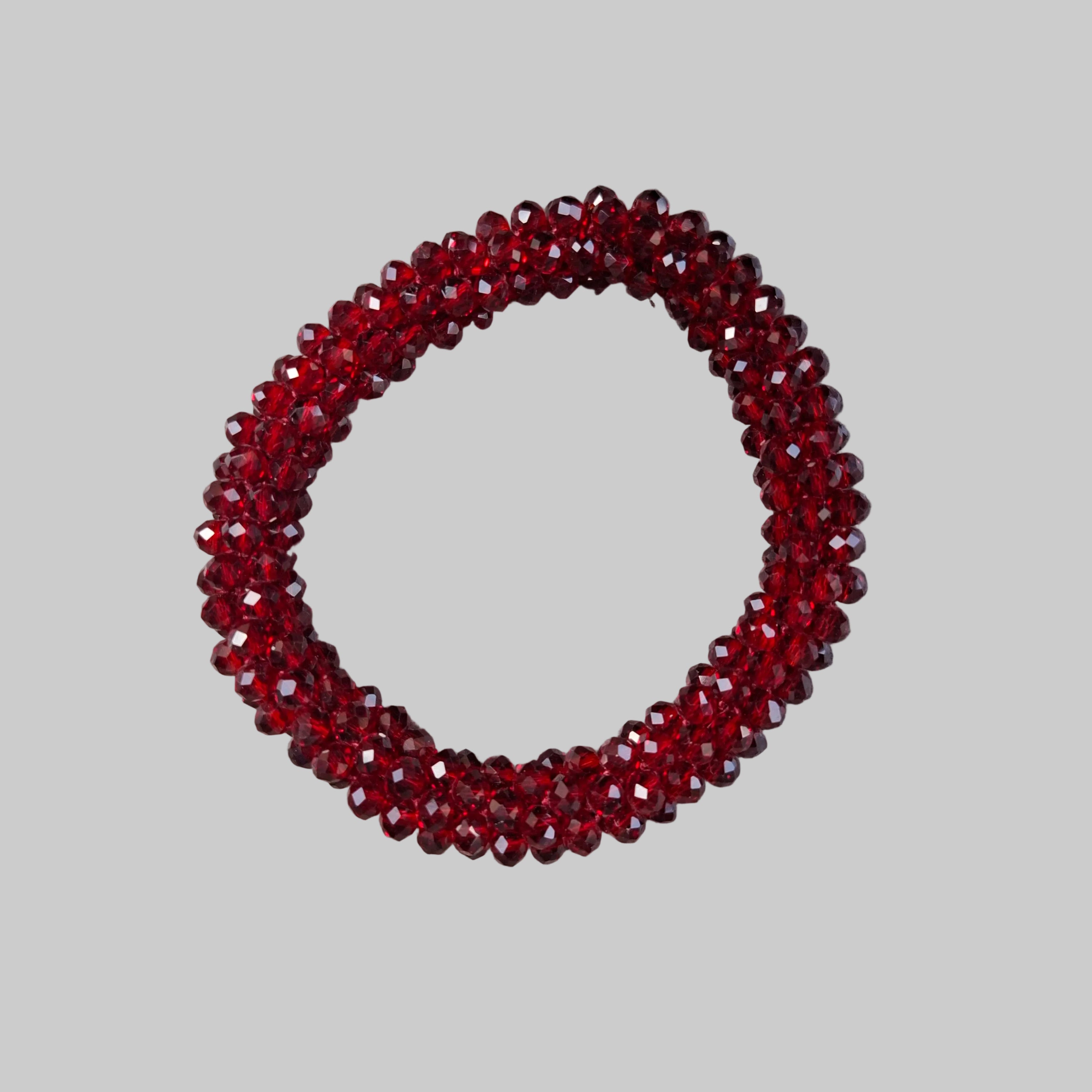 Cerchietto con strass - Bracciale con strass rosso rubino