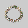 Strasshaarband - Strassarmband in Beige Moosgrün