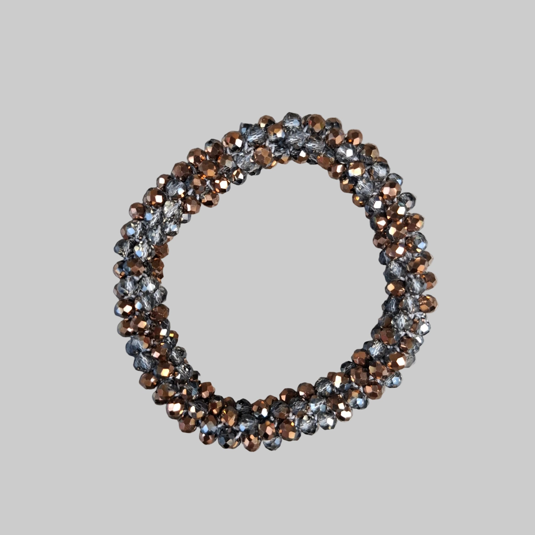 Strasshaarband - Strassarmband in Bronze Grau