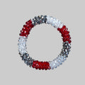 Fascia per capelli con strass - Bracciale con strass rosso argento bianco