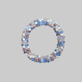 Strasshaarband - Strassarmband in Lila Blau Creme