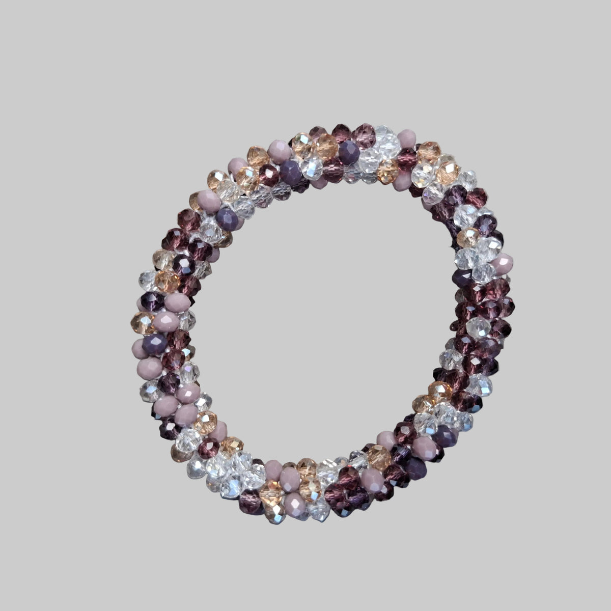 Cerchietto con strass - Bracciale con strass mix cristalli lilla e crema