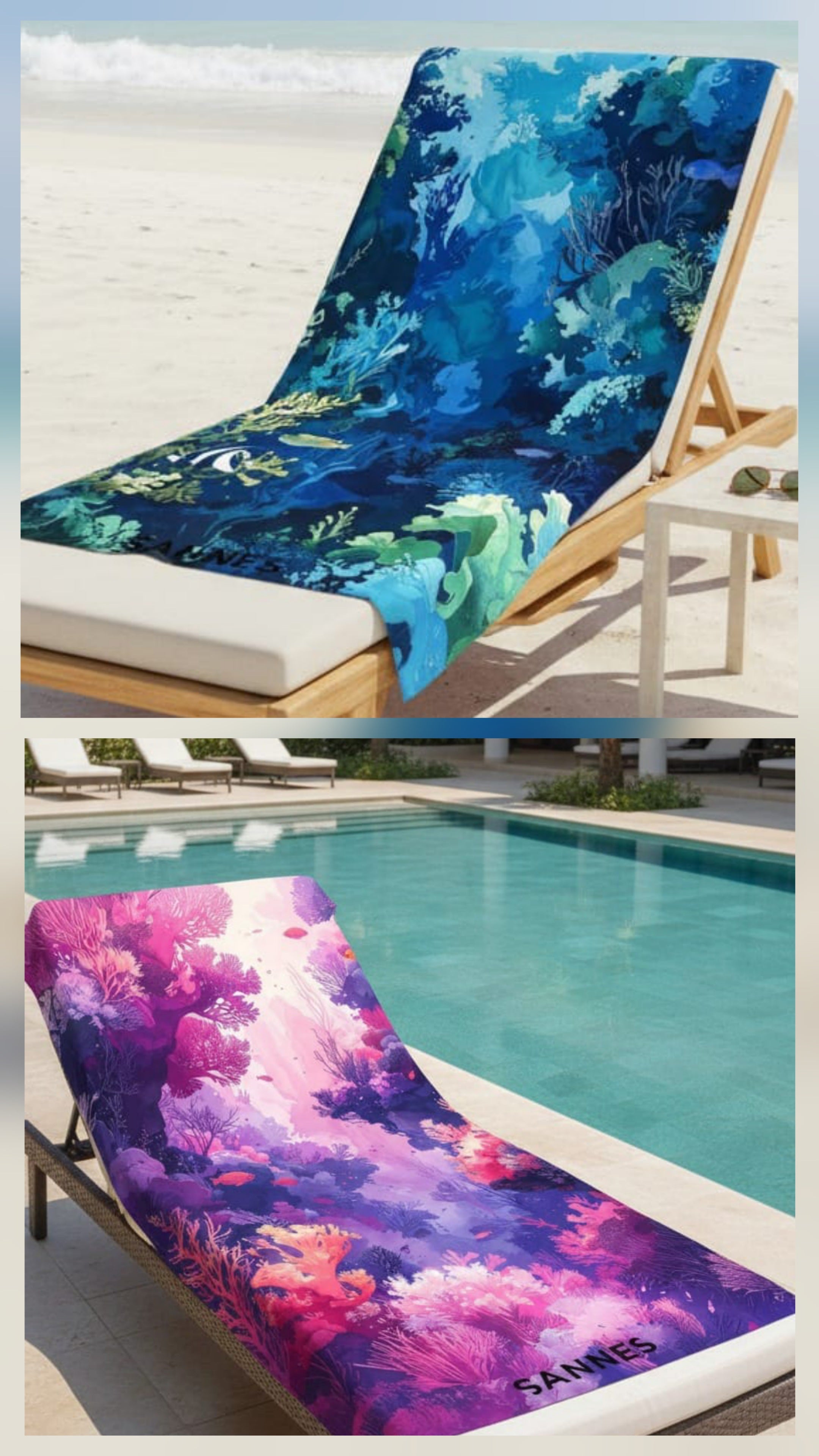 SANNES Strandtuch Set SEA