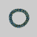 Strasshaarband - Strassarmband in Chamäleon Grün