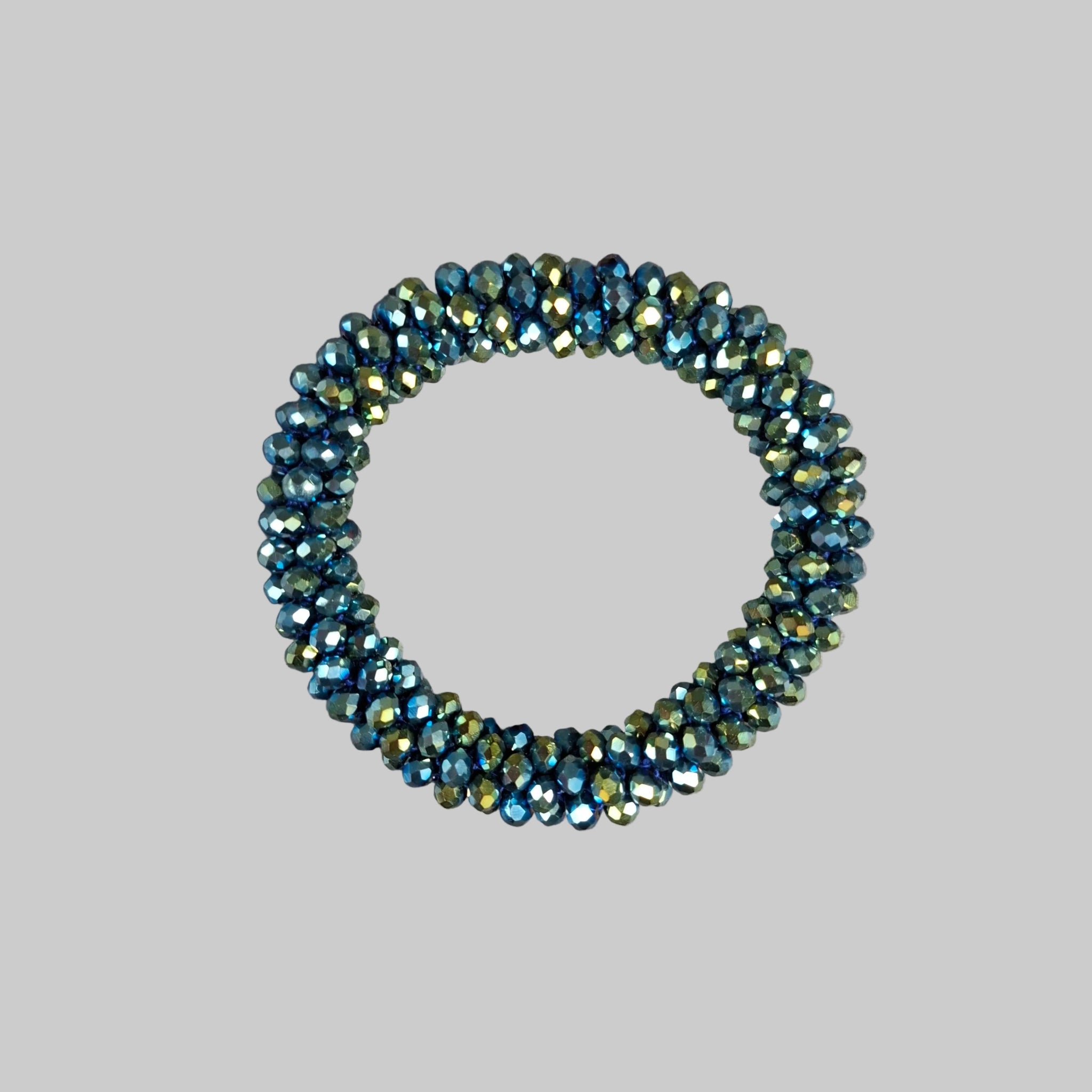 Strasshaarband - Strassarmband in Chamäleon Grün