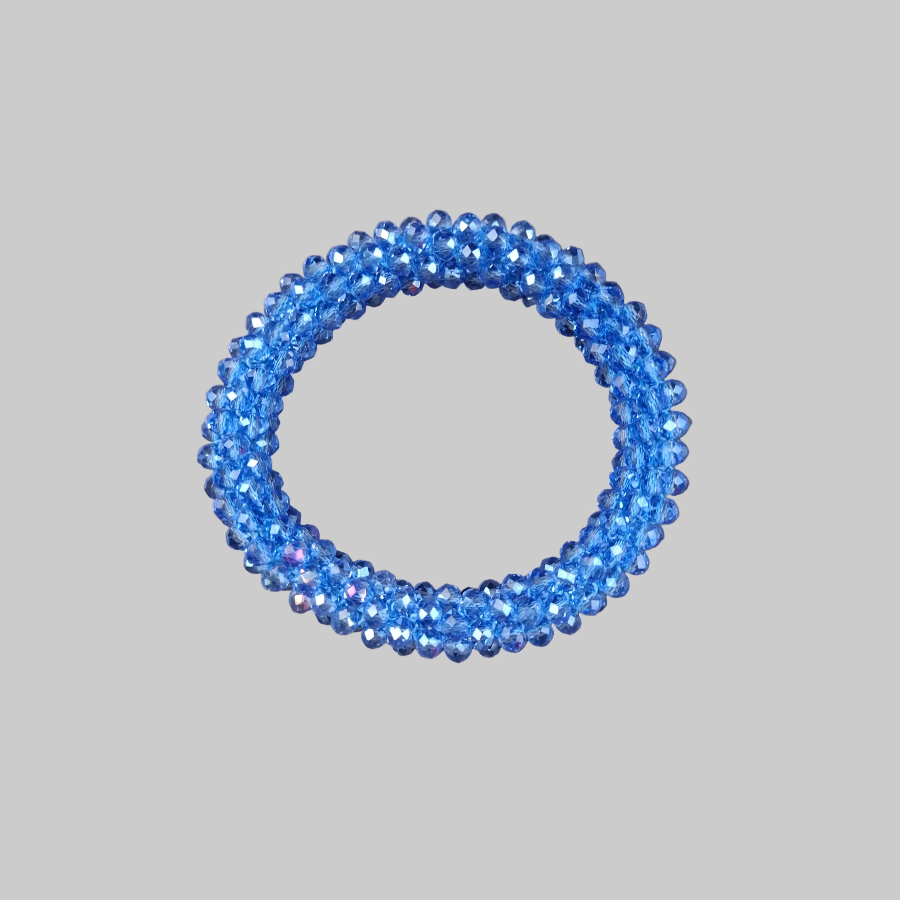 Strasshaarband - Strassarmband in Hellblau transparent