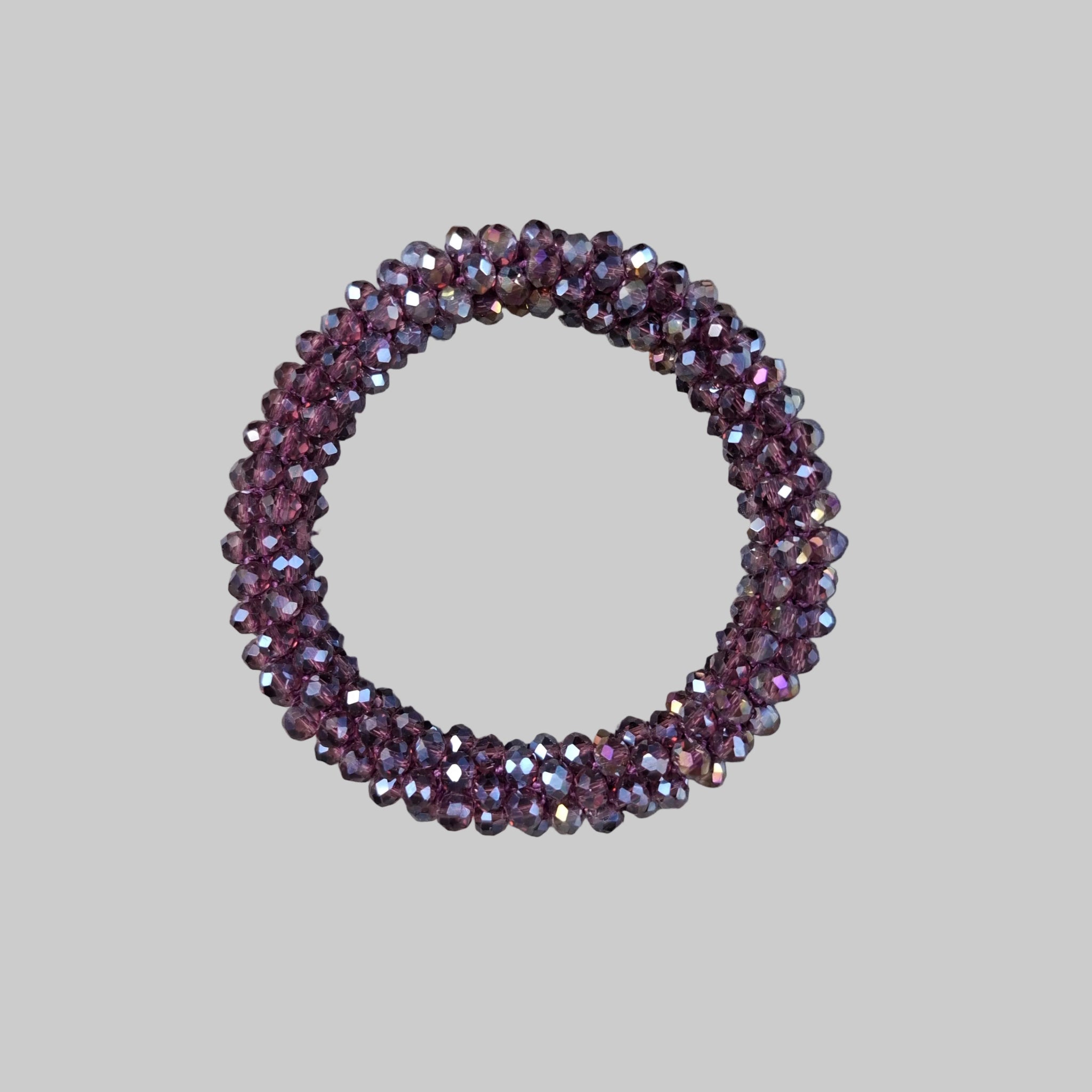 Strasshaarband - Strassarmband in Aubergine