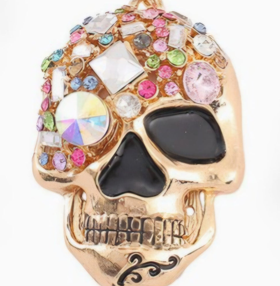 Totenkopf Schlüsselanhänger mit Kristallen