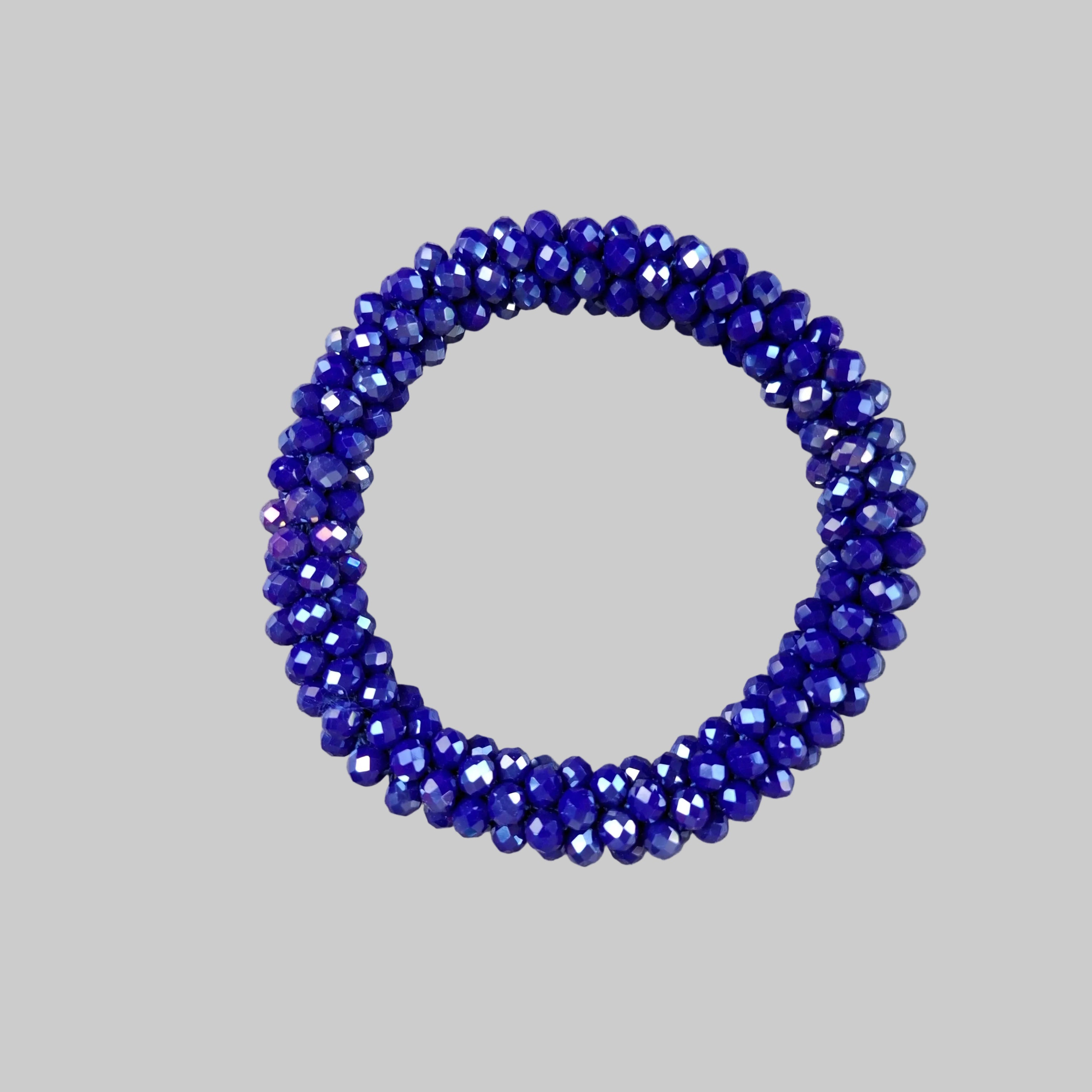 Strasshaarband - Strassarmband in Nachtblau glänzend