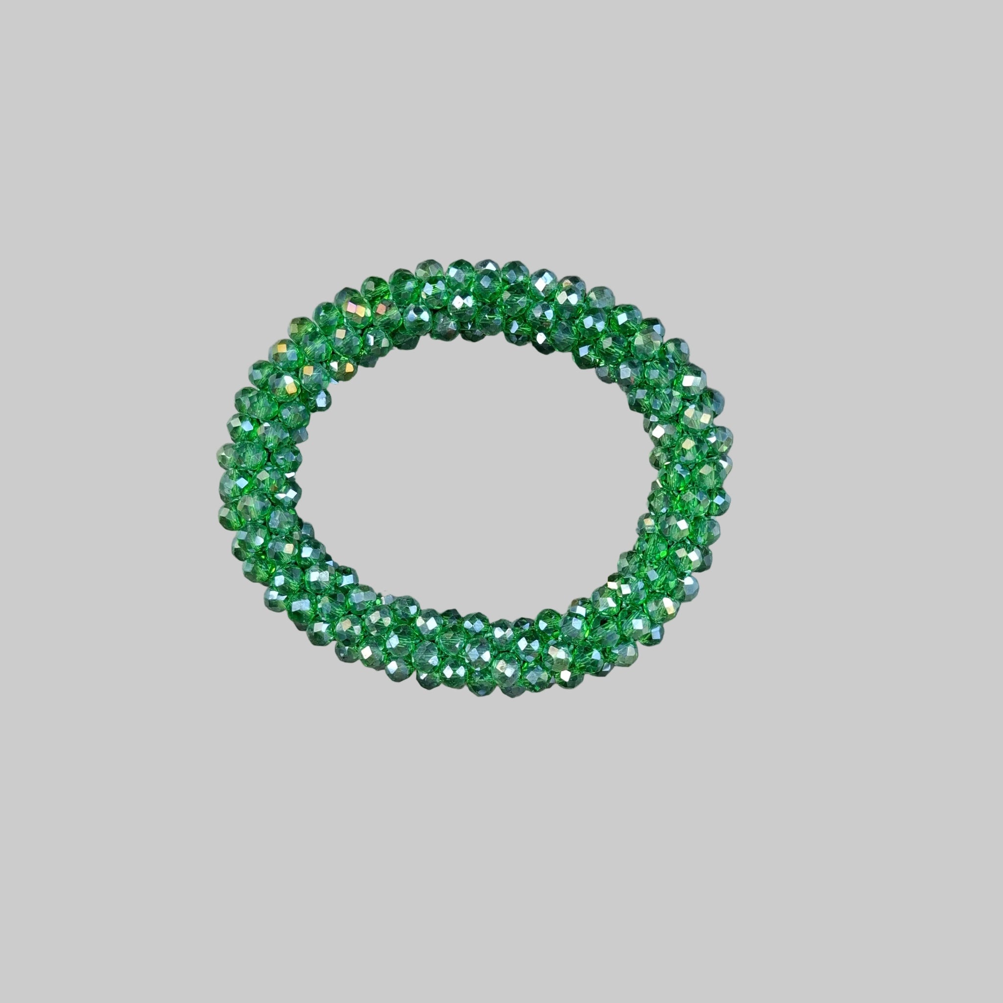 Strasshaarband - Strassarmband in Wiesengrün