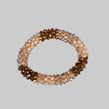 Strasshaarband - Strassarmband in Bronze Beige Champagner
