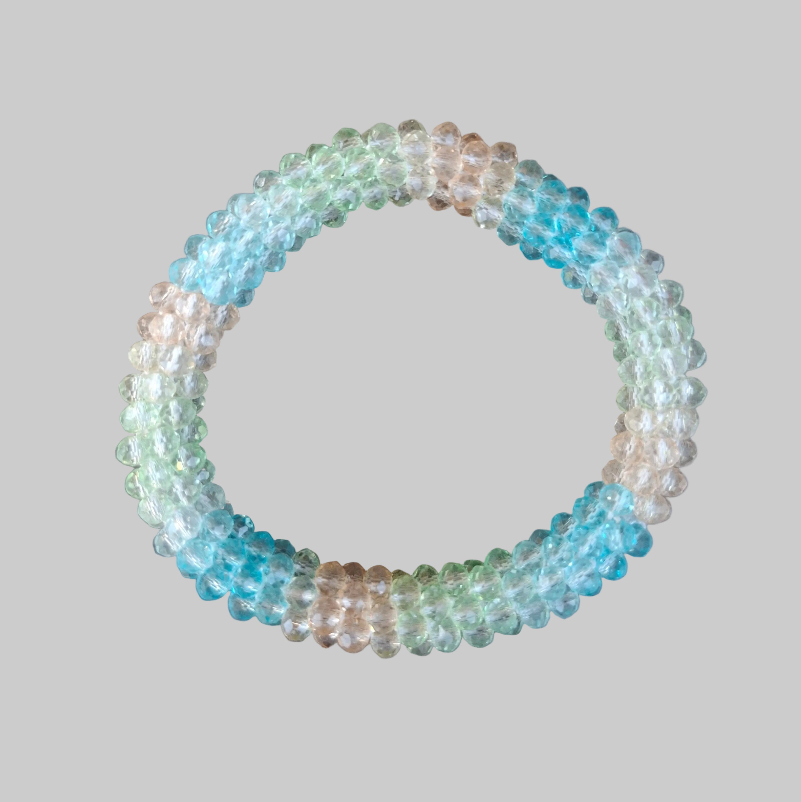 Strasshaarband - Strassarmband in Blau Grün transparent