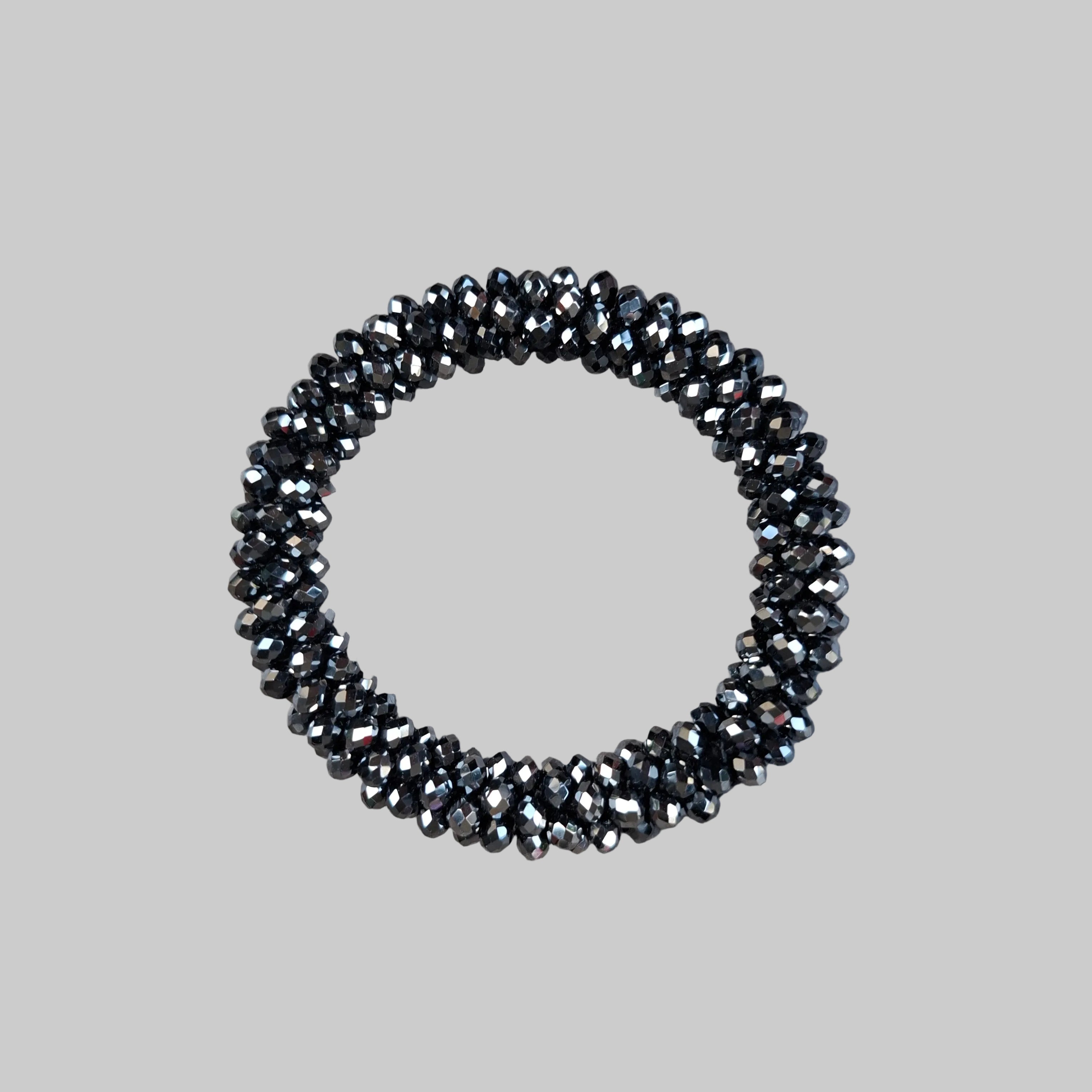 Strasshaarband - Strassarmband in Anthrazit