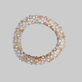 Strasshaarband - Strassarmband in Beige Weiß