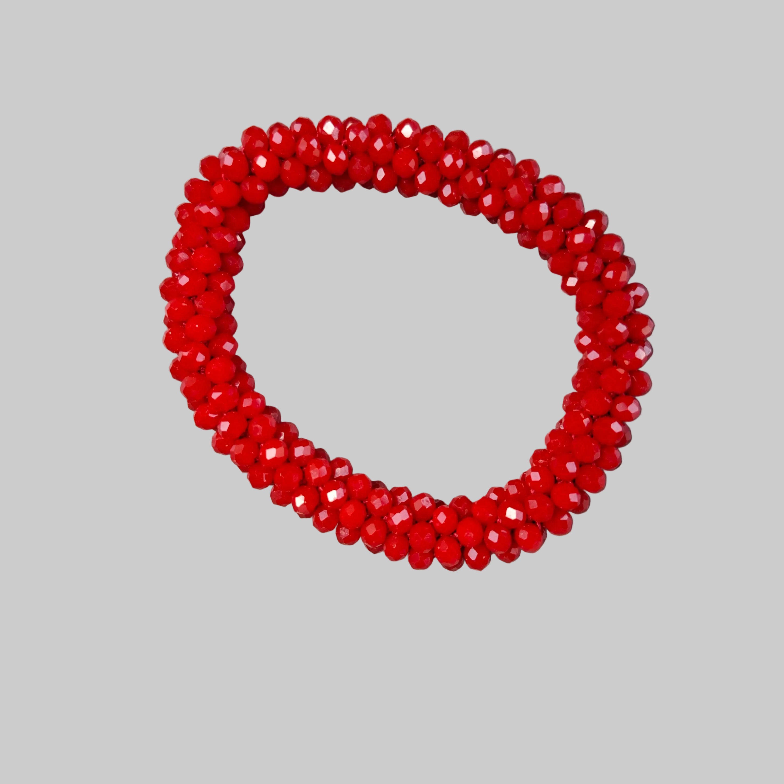 Strasshaarband - Strassarmband in Feuerrot