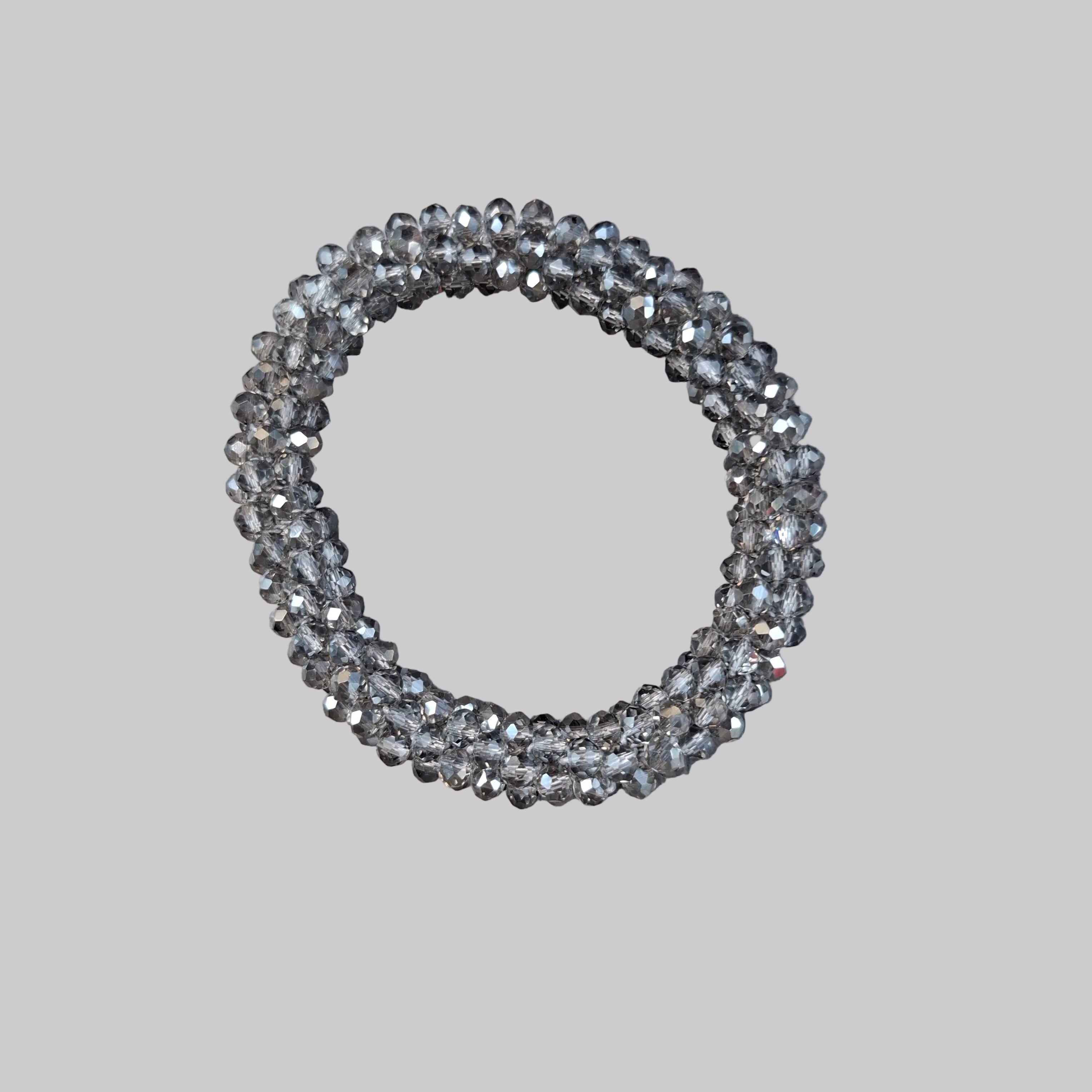 Strasshaarband - Strassarmband in Grau transparent