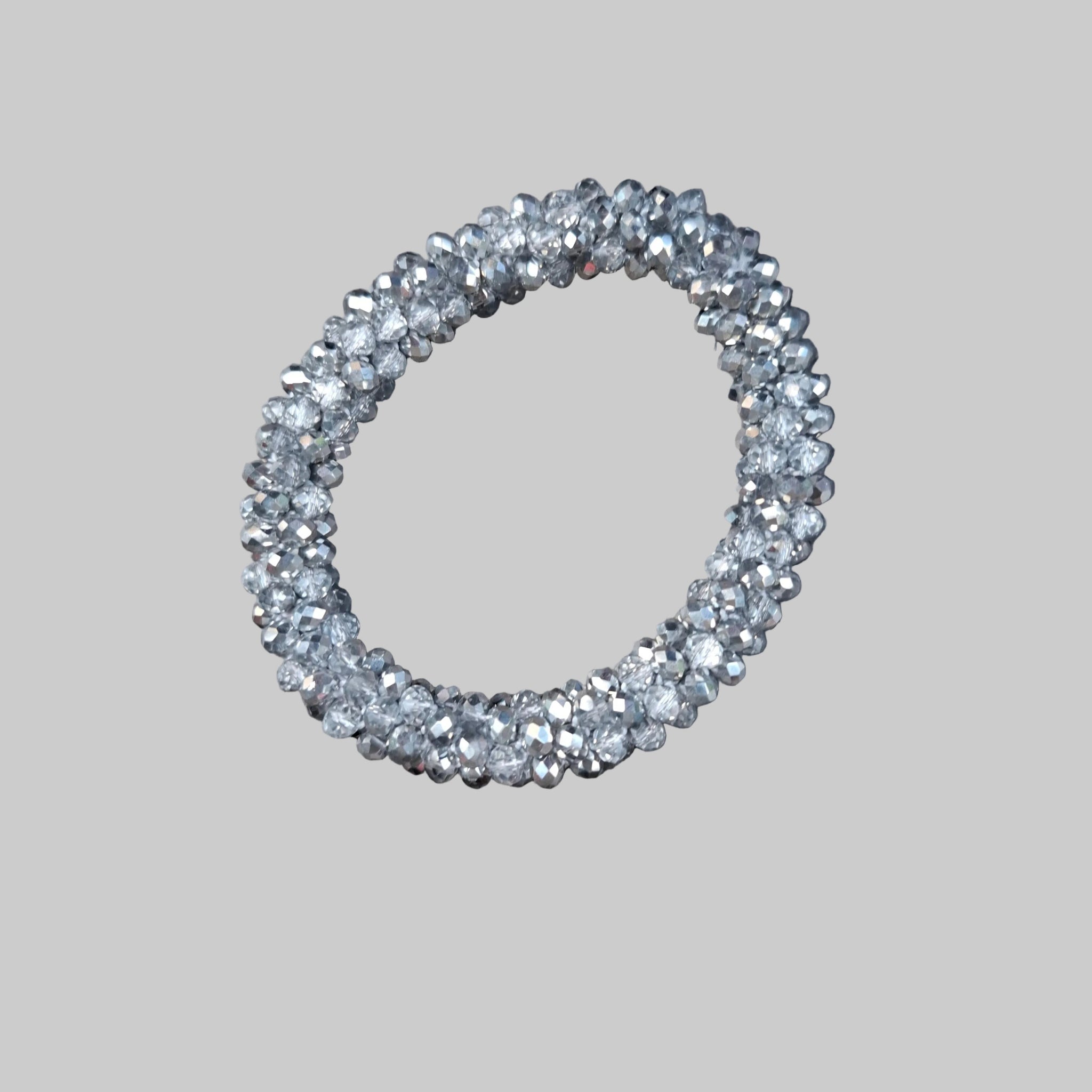 Strasshaarband - Strassarmband in Grau Silber