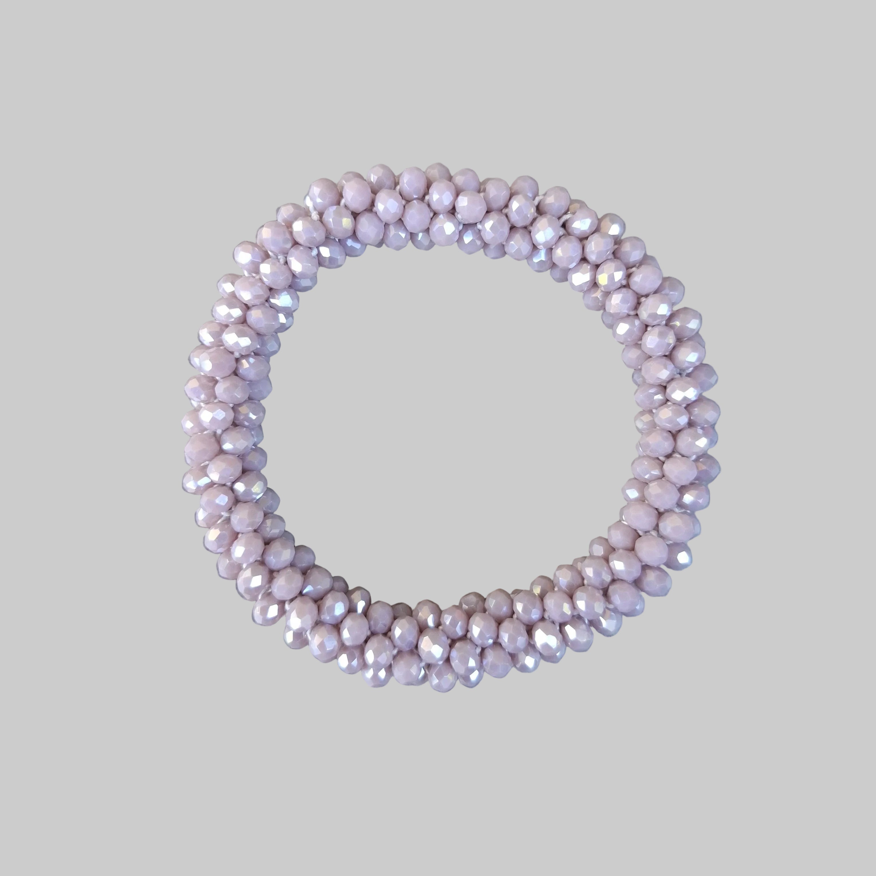 Strasshaarband - Strassarmband in Taupe Lila